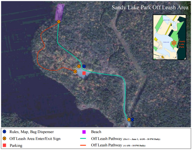Sandy Lake Park off-leash map